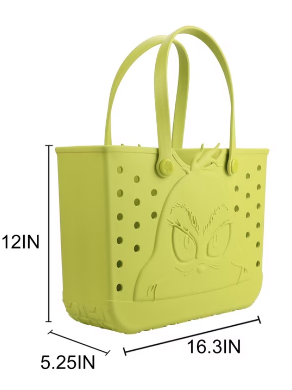 Dr. Seuss The Grinch Rubber 16.5" EVA Molded Gummy Tote - Picture 2 of 3